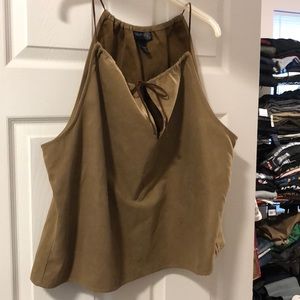 Light brown faux Suede Halter top